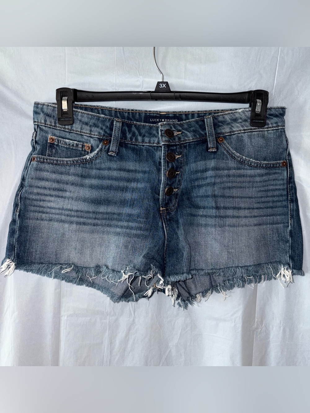 Lucky Brand Jeans Cut Off Denim Shorts Women’s Sz 8/29 The Boyfriend Short Blue